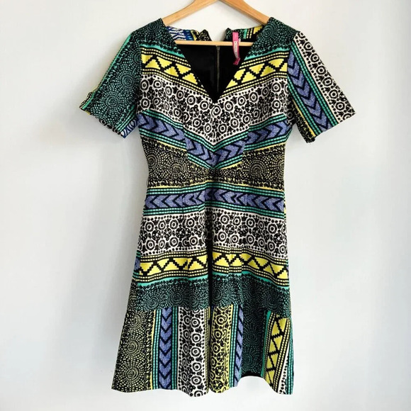 Plenty by Tracy Reese Geometric Print Colorful Mini Dress 10 - Picture 7 of 7